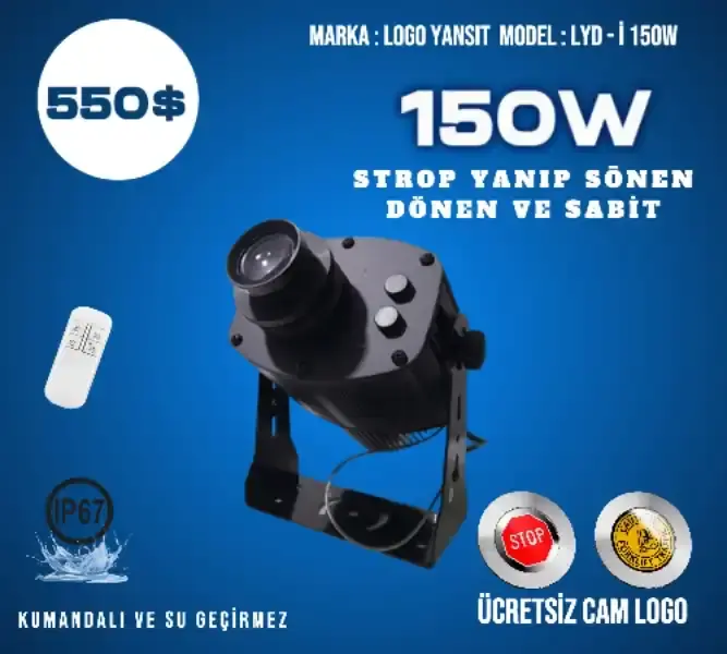 Strop Yanıp Sönen LYD-i150W Gobo Yansıtıcı | Ekstra Güçlü Işıkla Maksimum Etki